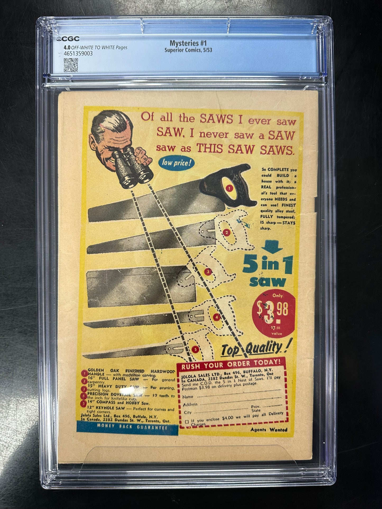 Mysteries #1 CGC 4.0 - Mysteries Weird and Strange