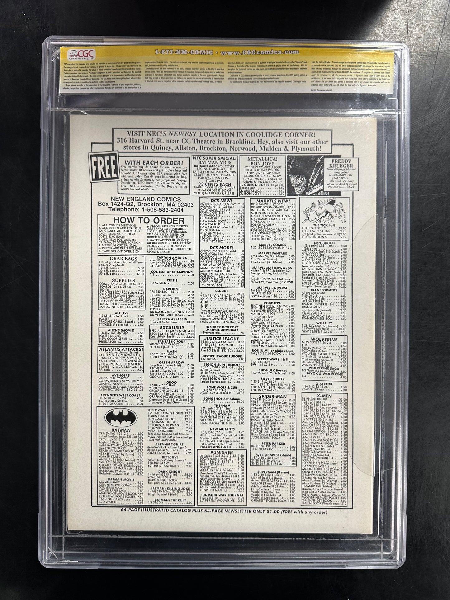 Freddy Krueger’s A Nightmare on Elm Street #1 CGC SS 9.2 – Signed “Freddy” by Robert Englund