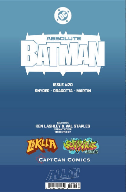 Absolute Batman 20 - Virgin Foil- Signed and remarked by Ken Lashley - CGC 9.8- ltd to 800 copies - Pre Sale