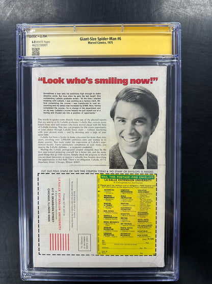 Giant-Size Spider-Man 6 CGC 6.0 – Stan Lee Autograph (JSA Authenticated)