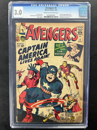 Avengers #4 CGC 3.0 – 1st Silver Age Captain America
