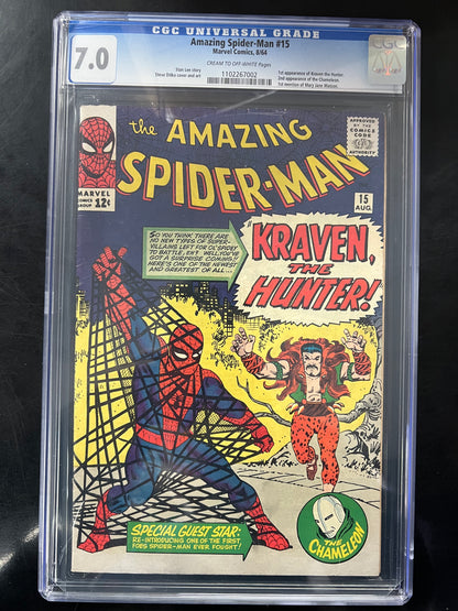 Amazing Spider-Man #15 - CGC 7.0 - 1st Kraven The Hunter