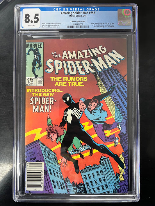 Amazing Spider-Man #252 - CGC 8.5 - 1st Black Costume (Symbiote)