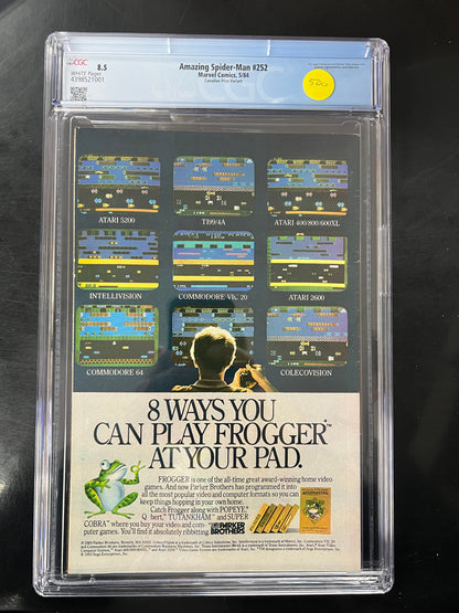 Amazing Spider-Man #252 - CGC 8.5 - 1st Black Costume (Symbiote)