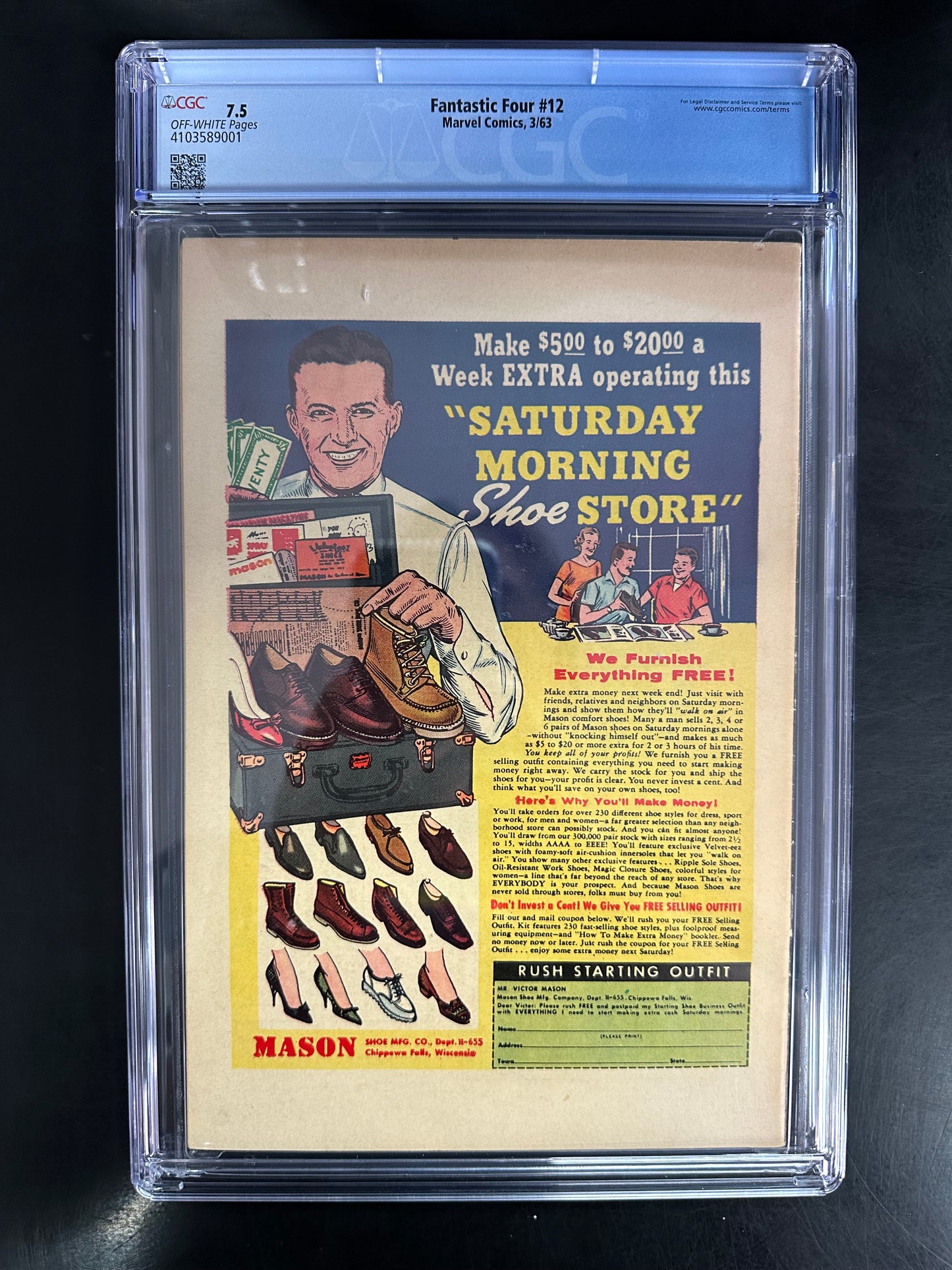 Fantastic Four #12 CGC 7.5 - 1st Hulk vs. Thing