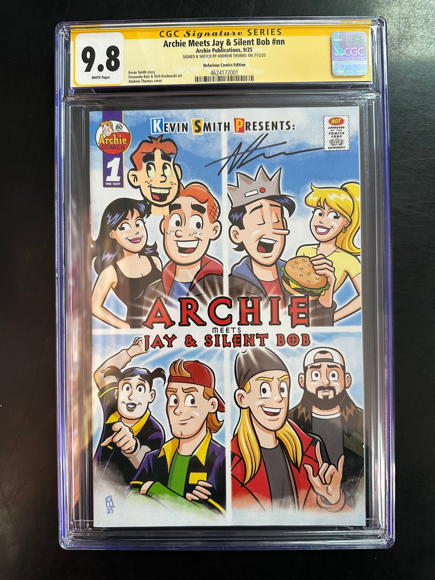 Archie Meets Jay & Silent Bob #1 CGC SS 9.8 – Signed and Remark (Archie) Nefarious Comics Edition