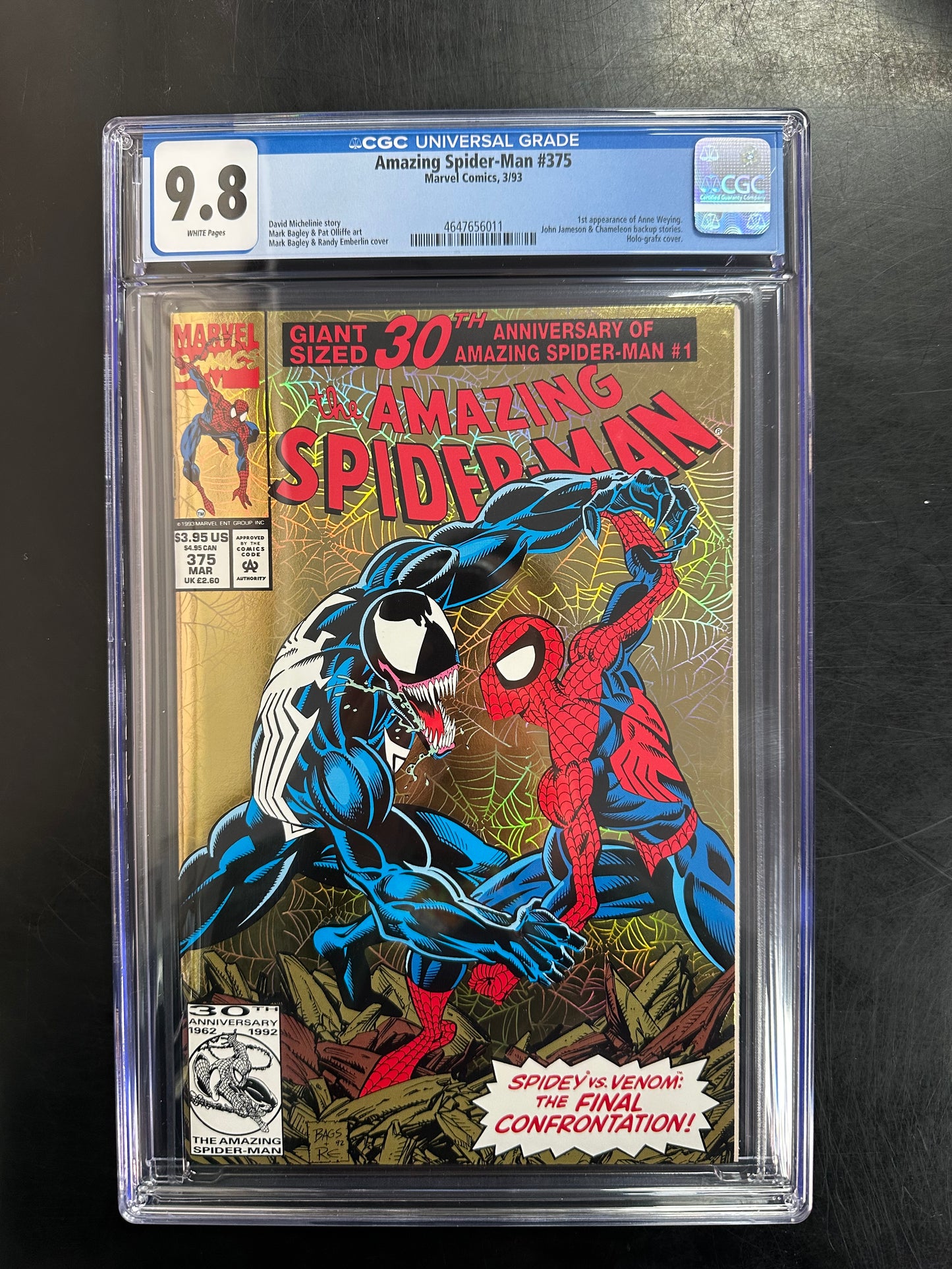 Amazing Spider-Man #375 CGC 9.8 – Holographic Gold Foil Cover / Venom vs. Spider-Man