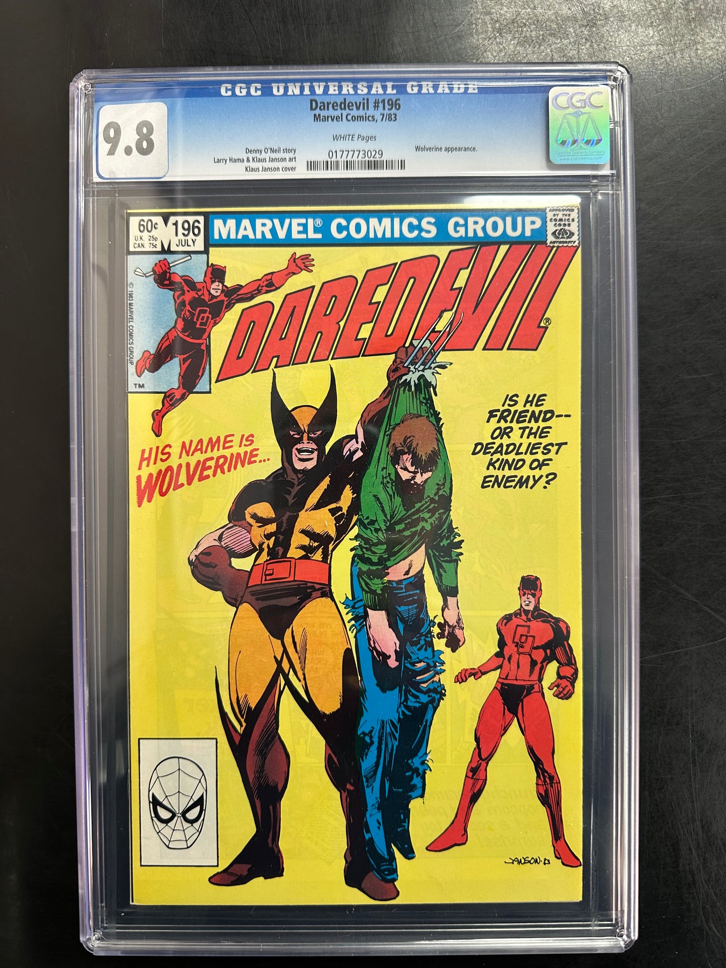Daredevil #196 CGC 9.8 – Wolverine Crossover