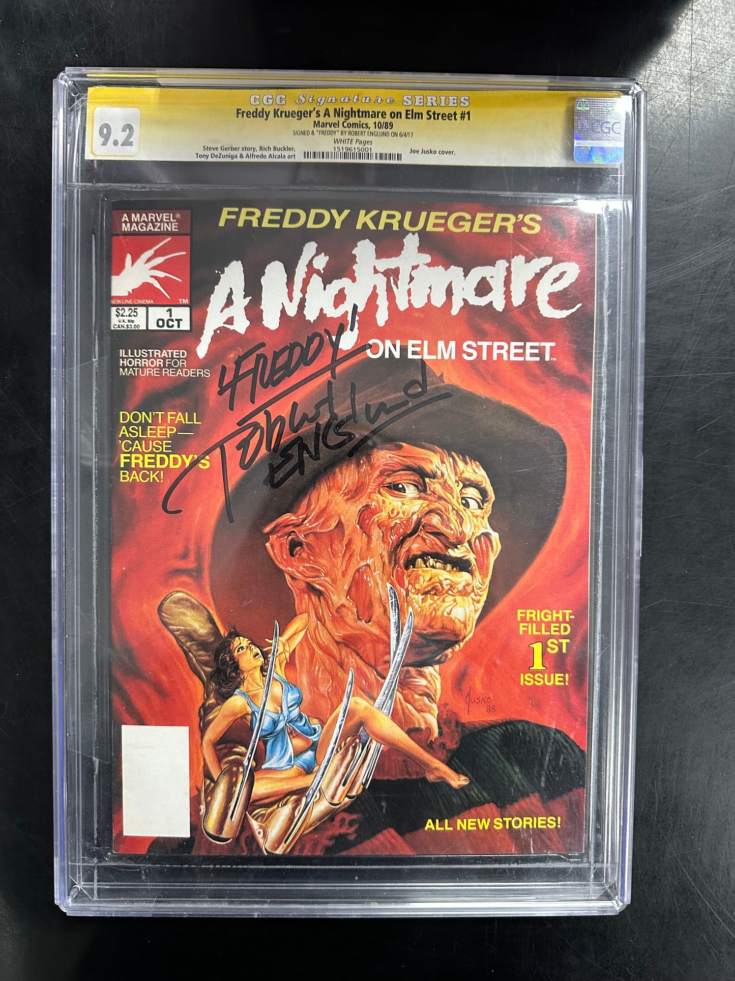 Freddy Krueger’s A Nightmare on Elm Street #1 CGC SS 9.2 – Signed “Freddy” by Robert Englund