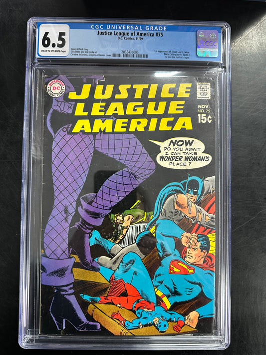 Justice League of America #75 CGC 6.5 – 1st Appearance of Dinah Laurel Lance (Black Canary)