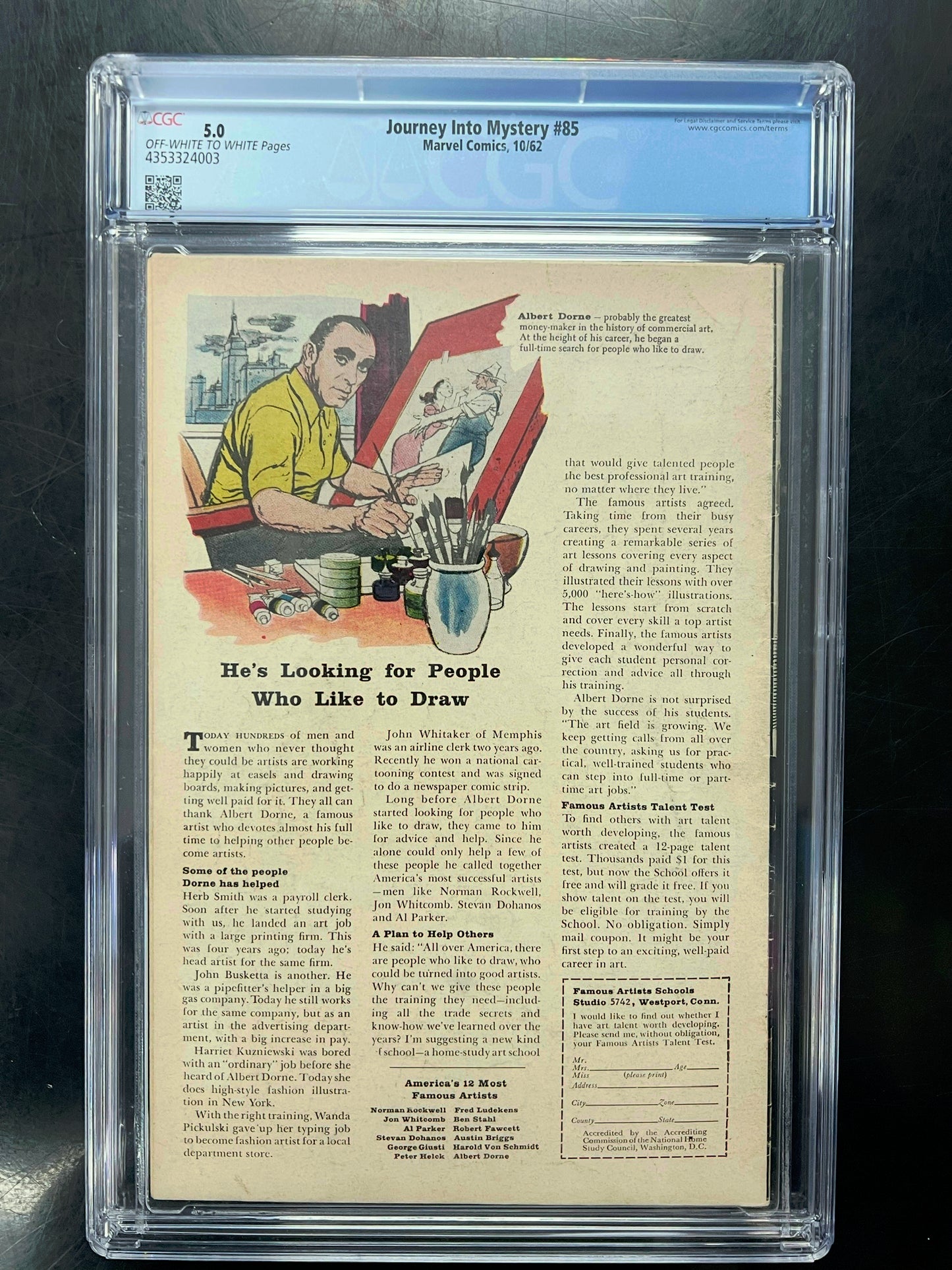 Journey Into Mystery 85 - CGC 5.0 - 1st Loki